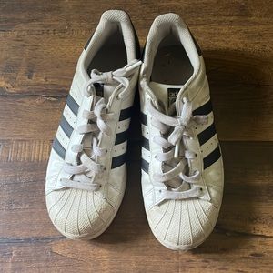 Adidas superstar black and white sneakers